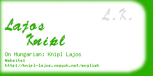 lajos knipl business card